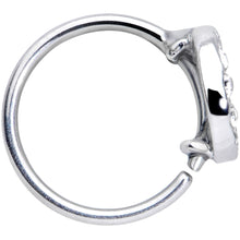 20G 5/16 Clear CZ Gem Moon Heart Nose Hoop