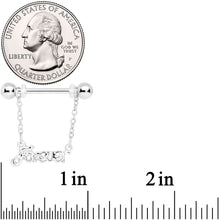 14G 1/2 Love Forever Chain Dangle Nipple Ring Set
