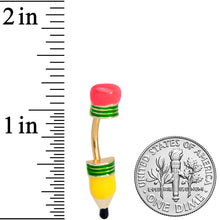 Get to Work Yellow Pencil Double Mount Belly Ring