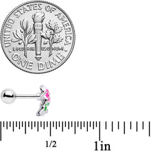 16G 1/4 Clear Gem Tropical Flower Cartilage Tragus Earring