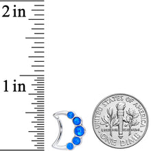 16G 3/8 Blue Orb Moon Left Ear Closure Ring