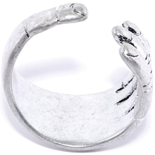 Rhodium Plated Hold Hands Toe Ring