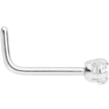 20G 1/4 Clear 2mm CZ Gem L Shaped Nose Ring