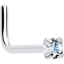 20G 1/4 Clear 2mm CZ Gem L Shaped Nose Ring