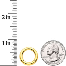 8G 1/2 Gold Tone PVD Steel Hinged Segment Ring