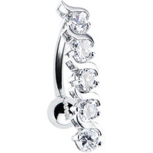 16G Solid 14K White Gold TOP DROP Cubic Zirconia DELIGHT Belly Ring