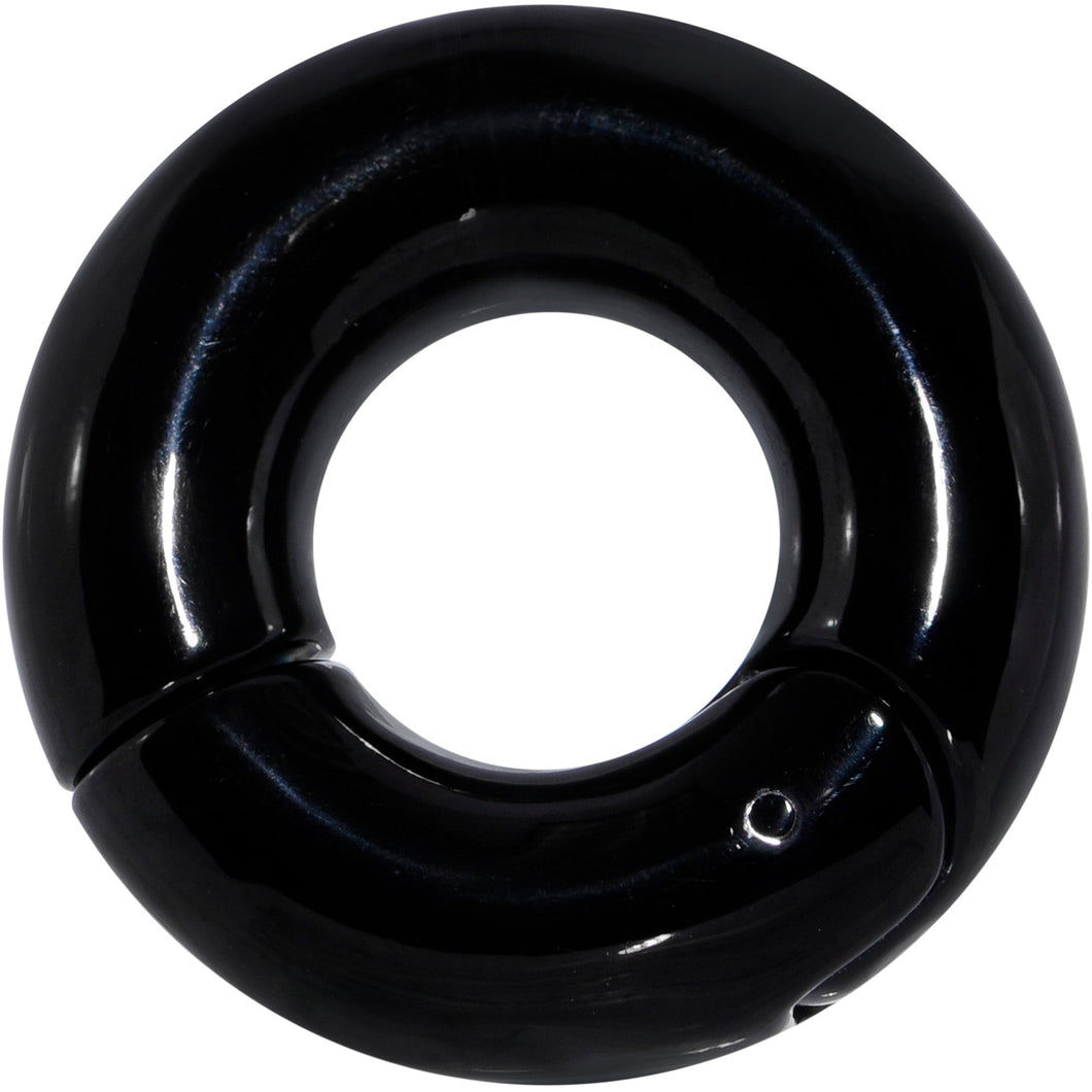 0G 1/2 Black PVD Steel Hinged Segment Ring