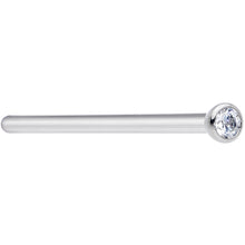 18G 3/4 Clear CZ Gem Grade 23 Titanium Fishtail Nose Ring 2mm