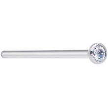 18G 3/4 Clear CZ Gem Grade 23 Titanium Fishtail Nose Ring 3mm