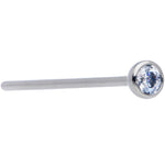 20G 3/4 Clear CZ Gem Grade 23 Titanium Fishtail Nose Ring 3mm