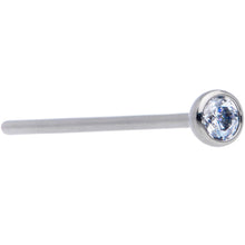 20G 3/4 Clear CZ Gem Grade 23 Titanium Fishtail Nose Ring 3mm