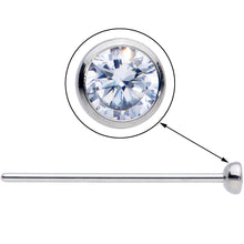 20G 3/4 Clear CZ Gem Grade 23 Titanium Fishtail Nose Ring 3mm