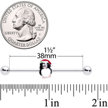14G Santa Hat Penguin Christmas Industrial Barbell 38mm