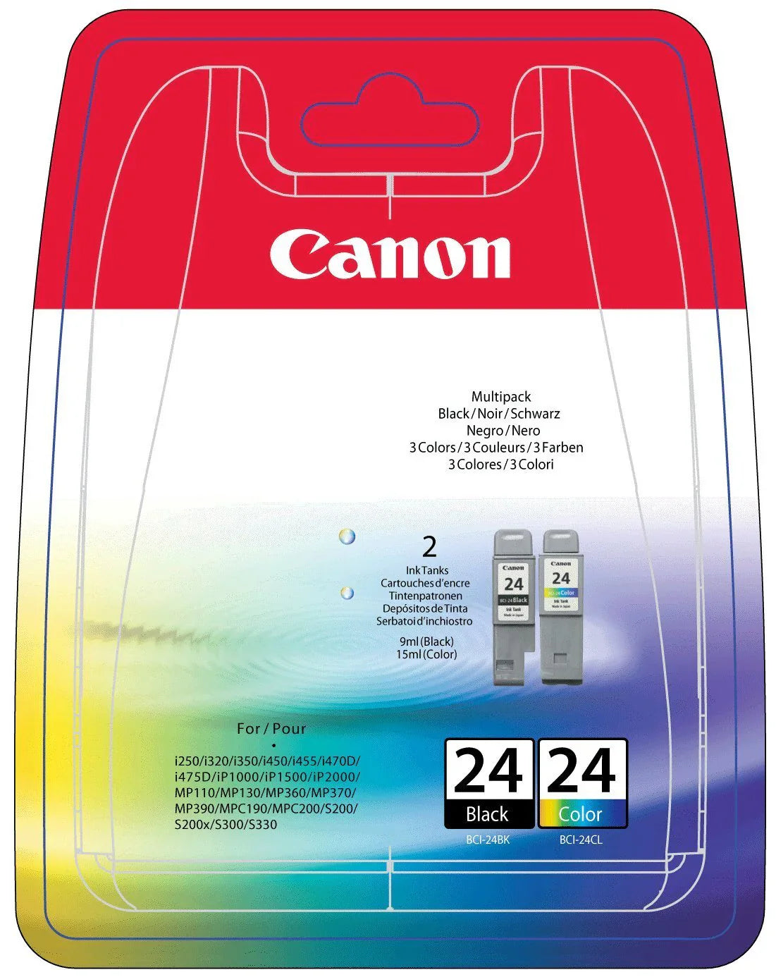 New, Pre-Owned - Canon BCI-24 Black & Color Ink Cartridge, 6881A064