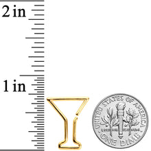 16G 5/16 Gold Tone Bottoms Up Wine Glass Closure Ring