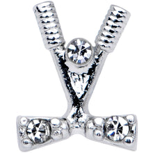 16G 1/4 Clear CZ Gem Crossed Golf Clubs Cartilage Tragus Earring