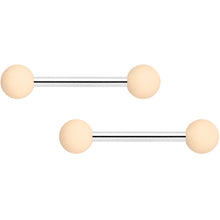 14G 9/16 Cream Peach Matte Barbell Nipple Ring Set of 4