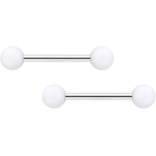 14G 9/16 Tan White Matte Barbell Nipple Ring Set of 4