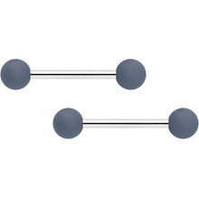 14G 9/16 Hot Pink Grey Matte Barbell Nipple Ring Set of 4