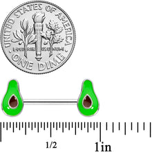 14G 9/16 Groovy Green Avocado Barbell Nipple Ring Set