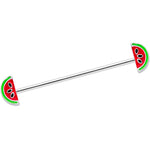 14G Red Green Juicy Watermelon Industrial Barbell 38mm