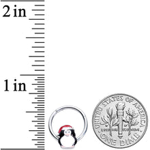 16G 3/8 Penguin Santa Hat Christmas Hinged Segment Ring