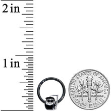16G 3/8 Black Gem Grim Reaper Halloween Hinged Segment Ring