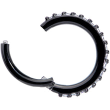 16G 5/16 Clear CZ Gem Black Plated Hinged Segment Ring