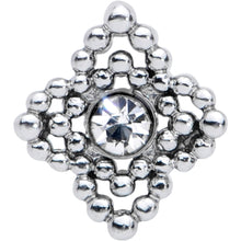 16G 1/4 Clear Gem Textured Cross Cartilage Tragus Earring