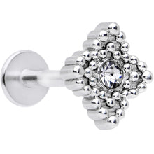 16G 5/16 Clear Gem Textured Cross Labret Monroe Tragus