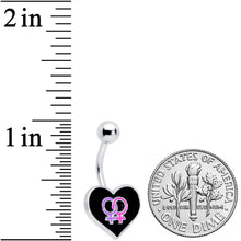 Lesbian Love Heart Belly Ring
