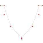 14G 9/16 Gold Tone Red Flower Valentine Dangle Nipple Chain