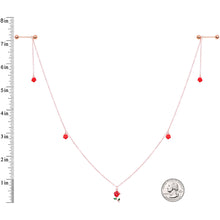 14G 9/16 Gold Tone Red Flower Valentine Dangle Nipple Chain