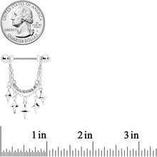 14G 9/16 Clear Gem Drama Dangle Nipple Ring Set