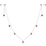 14G 9/16 Red Rose Flower Valentine Dangle Nipple Chain