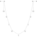 14G 9/16 Clear Gem Butterfly Dangle Nipple Chain