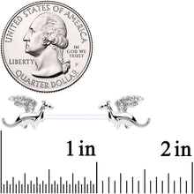 14G 9/16 Clear Gem Bioplast Dragon Barbell Nipple Ring Set