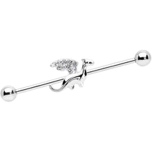 14G Clear Gem Dragon Industrial Barbell 38mm