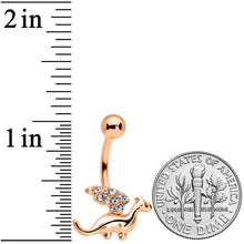 Clear Gem Rose Gold Tone Darling Dragon Belly Ring