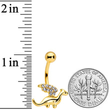 Clear Gem Gold Tone Darling Dragon Belly Ring