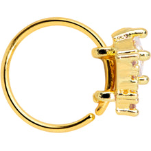 20G 5/16 Clear CZ Gem Gold Tone Chevron Nose Hoop