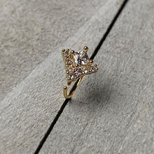 20G 5/16 Clear CZ Gem Gold Tone Chevron Nose Hoop
