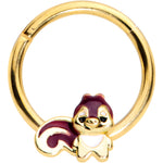 16G 3/8 Gold Tone Squirrel Hinged Segment Ring