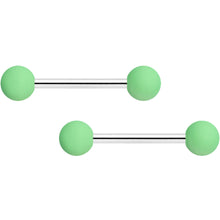 14G 9/16 Mint Green Matte Barbell Nipple Ring Set