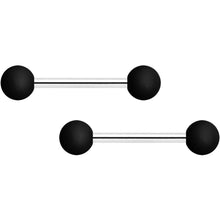 14G 9/16 Teal Black Matte Barbell Nipple Ring Set of 4