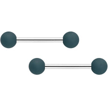 14G 9/16 Dark Grey Light Grey Matte Barbell Nipple Ring Set of 4