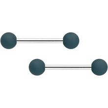 14G 9/16 Peach Grey Matte Barbell Nipple Ring Set of 4