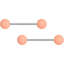 14G 9/16 Peach Grey Matte Barbell Nipple Ring Set of 4