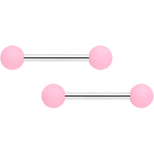 14G 9/16 Pink Peach Matte Barbell Nipple Ring Set of 4