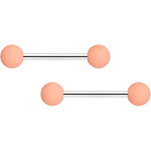 14G 9/16 Pink Peach Matte Barbell Nipple Ring Set of 4